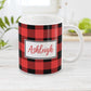 Red and Black Personalized Name Buffalo Plaid Mug at Amy's Coffee Mugs