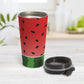 Red and Green Watermelon Travel Mug (15oz, stainless steel insulated) at Amy's Coffee Mugs