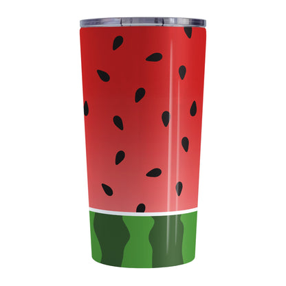 Red and Green Watermelon Tumbler Cup (20oz, stainless steel insulated) at Amy's Coffee Mugs