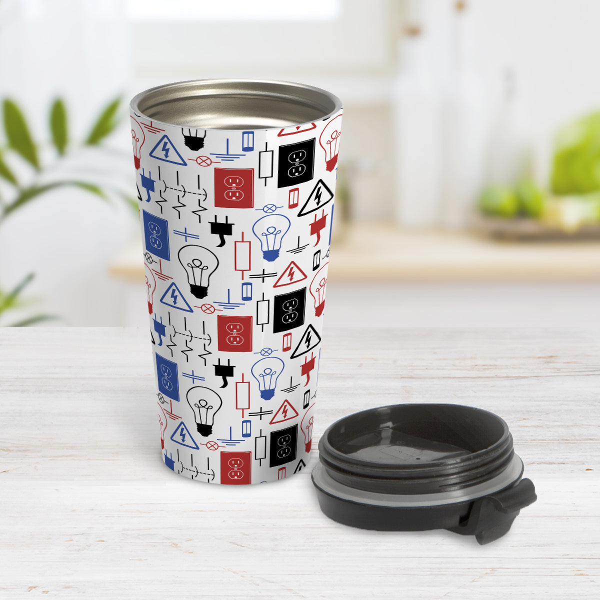 Red Blue Electrical Electrician Tumbler Cup – Amy's Coffee Mugs