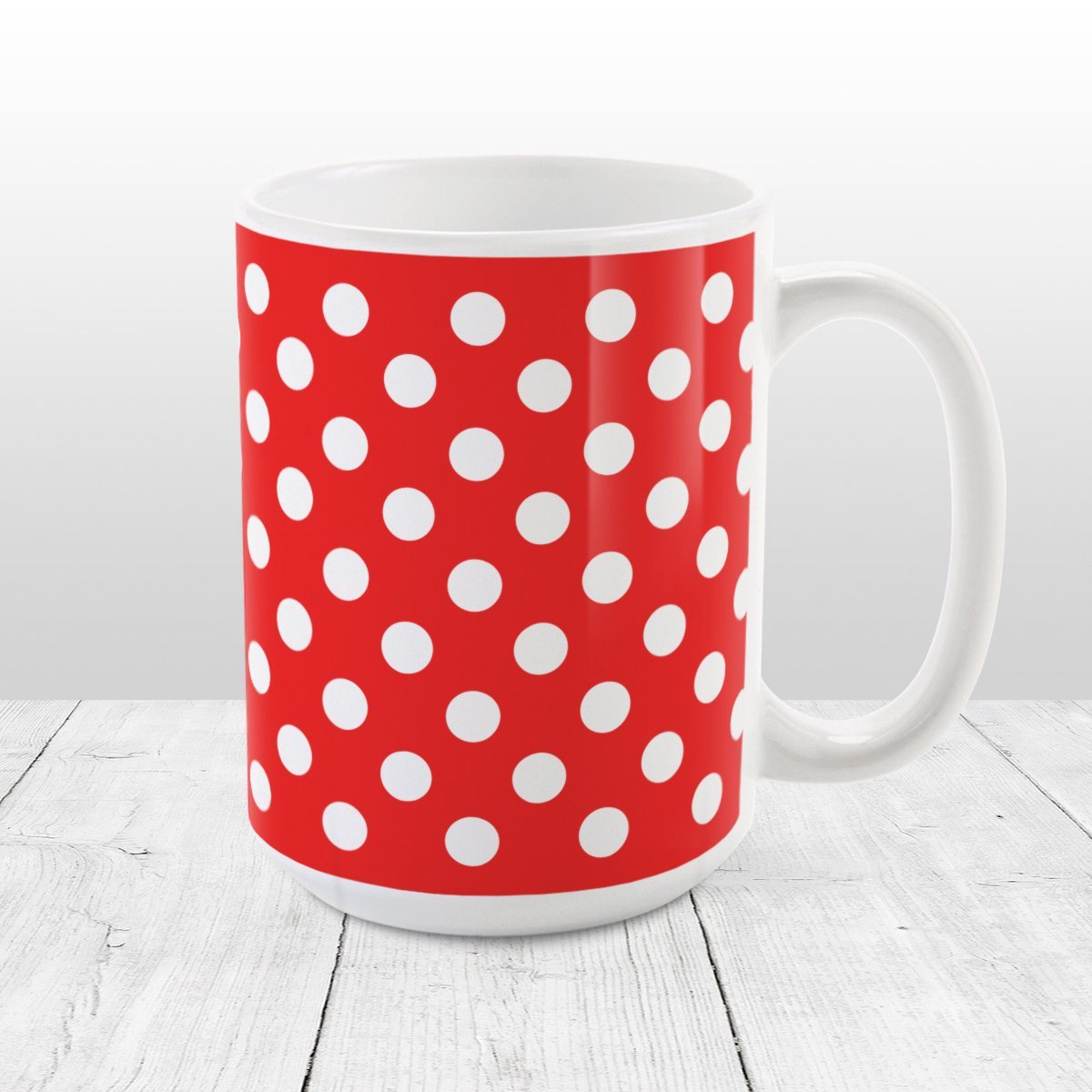 Red Polka Dot Mug at Amy's Coffee Mugs
