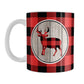 Rustic Red Buffalo Plaid Deer Mug (11oz) at Amy's Coffee Mugs