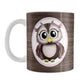 Rustic Wood Pink and Brown Owl Mug (11oz) at Amy's Coffee Mugs