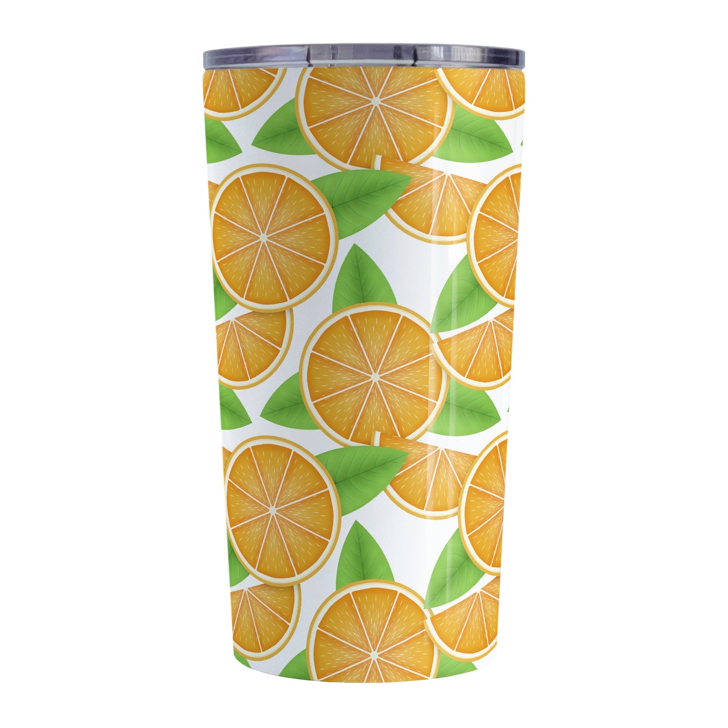 Sliced Oranges Tumbler Cup (20oz, stainless steel insulated) at Amy's Coffee Mugs