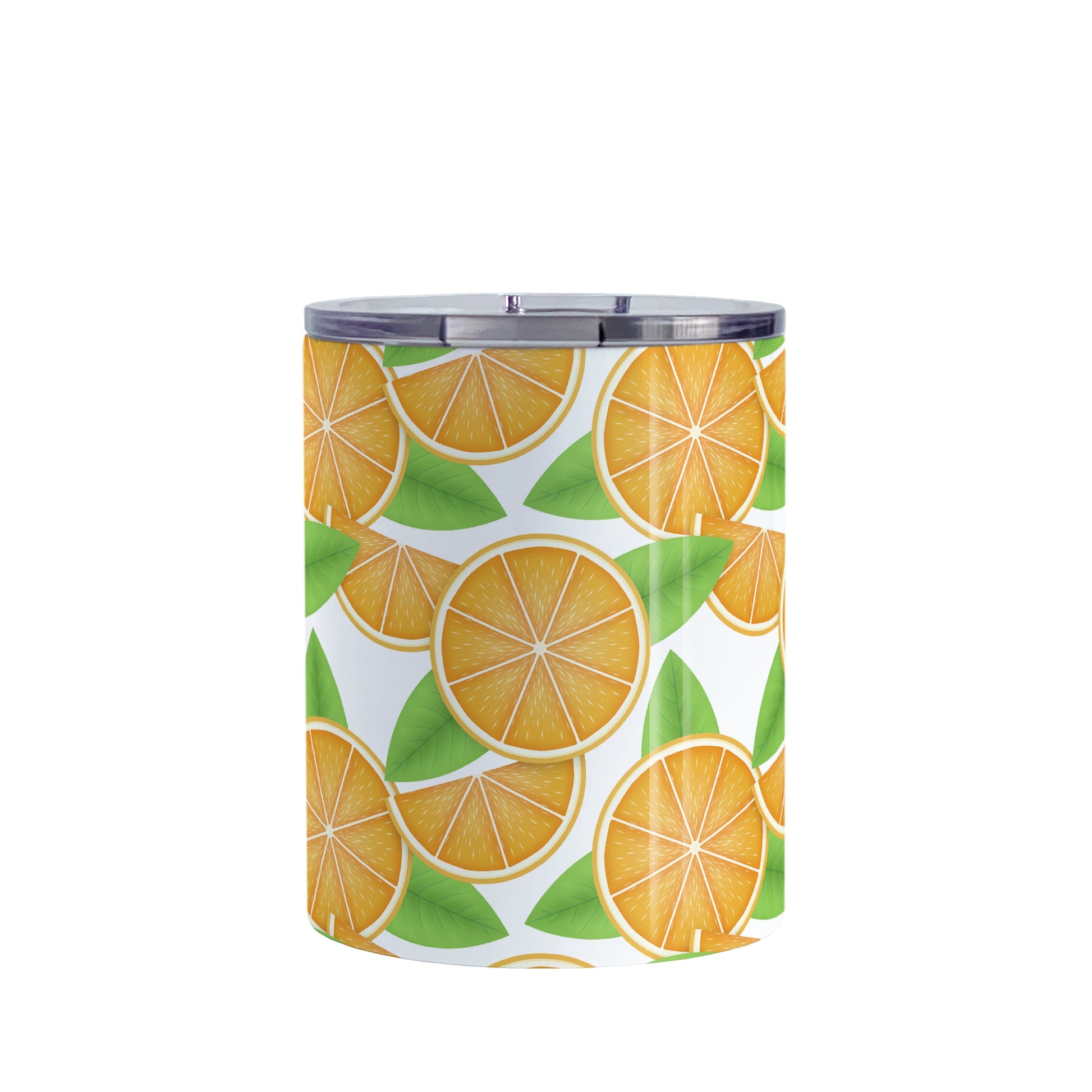 Sliced Oranges Tumbler Cup (10oz, stainless steel insulated) at Amy's Coffee Mugs