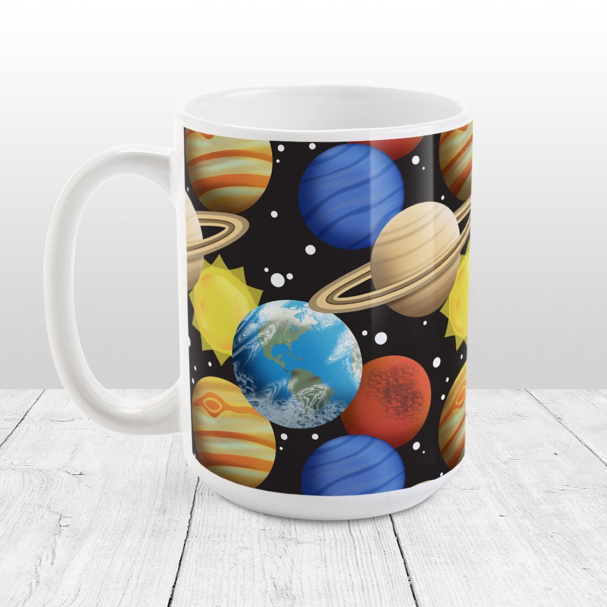 Space Planets Pattern - Space Mug at Amy's Coffee Mugs