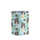 Spring Owl Bee Daisy Pattern Tumbler Cup (10oz, stainless steel insulated) at Amy's Coffee Mugs