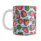 Strawberries on Blue Stripes Mug (11oz) at Amy's Coffee Mugs