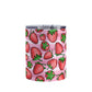 Strawberries on Pink Stripes Tumbler Cup (10oz, stainless steel insulated) at Amy's Coffee Mugs