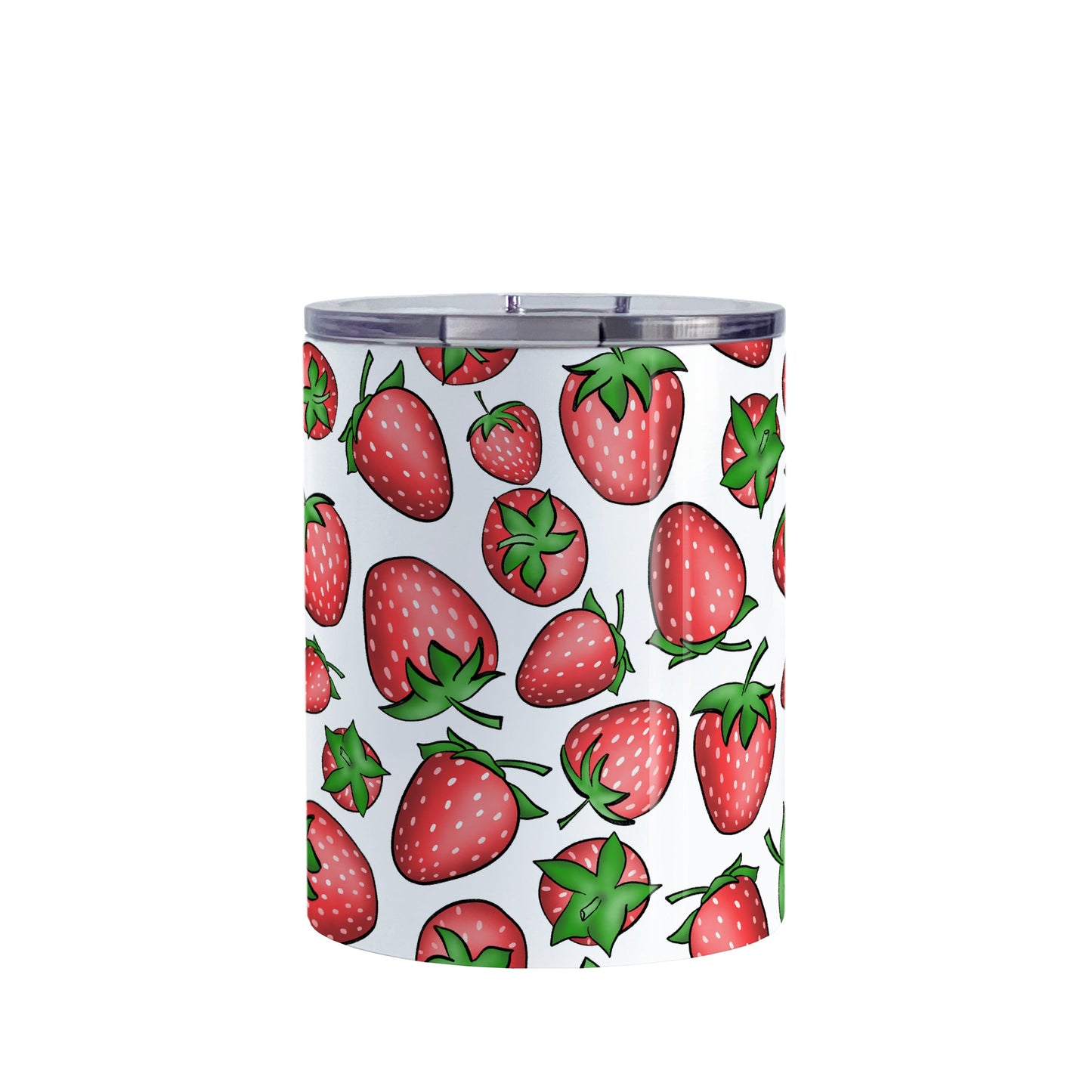 Strawberries Tumbler Cup (10oz, stainless steel insulated) at Amy's Coffee Mugs