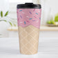 Strawberry Ice Cream Waffle Cone Travel Mug (15oz, stainless steel insulated) at Amy's Coffee Mugs