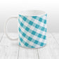 Turquoise Gingham Pattern Mug at Amy's Coffee Mugs