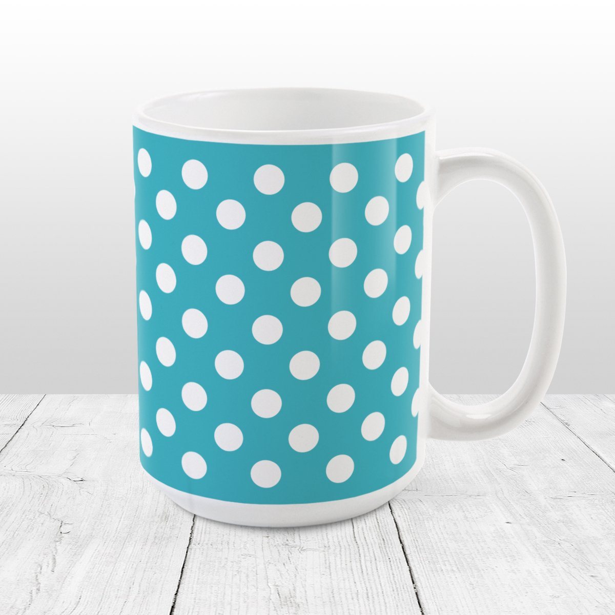 Turquoise Polka Dot Pattern Mug at Amy's Coffee Mugs