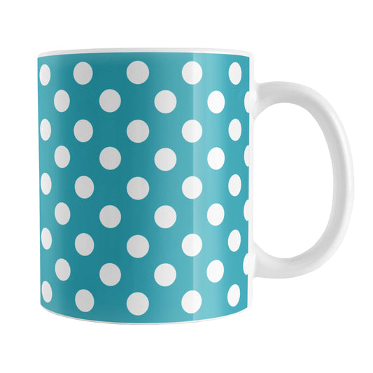 Turquoise Polka Dot Mug (11oz) at Amy's Coffee Mugs
