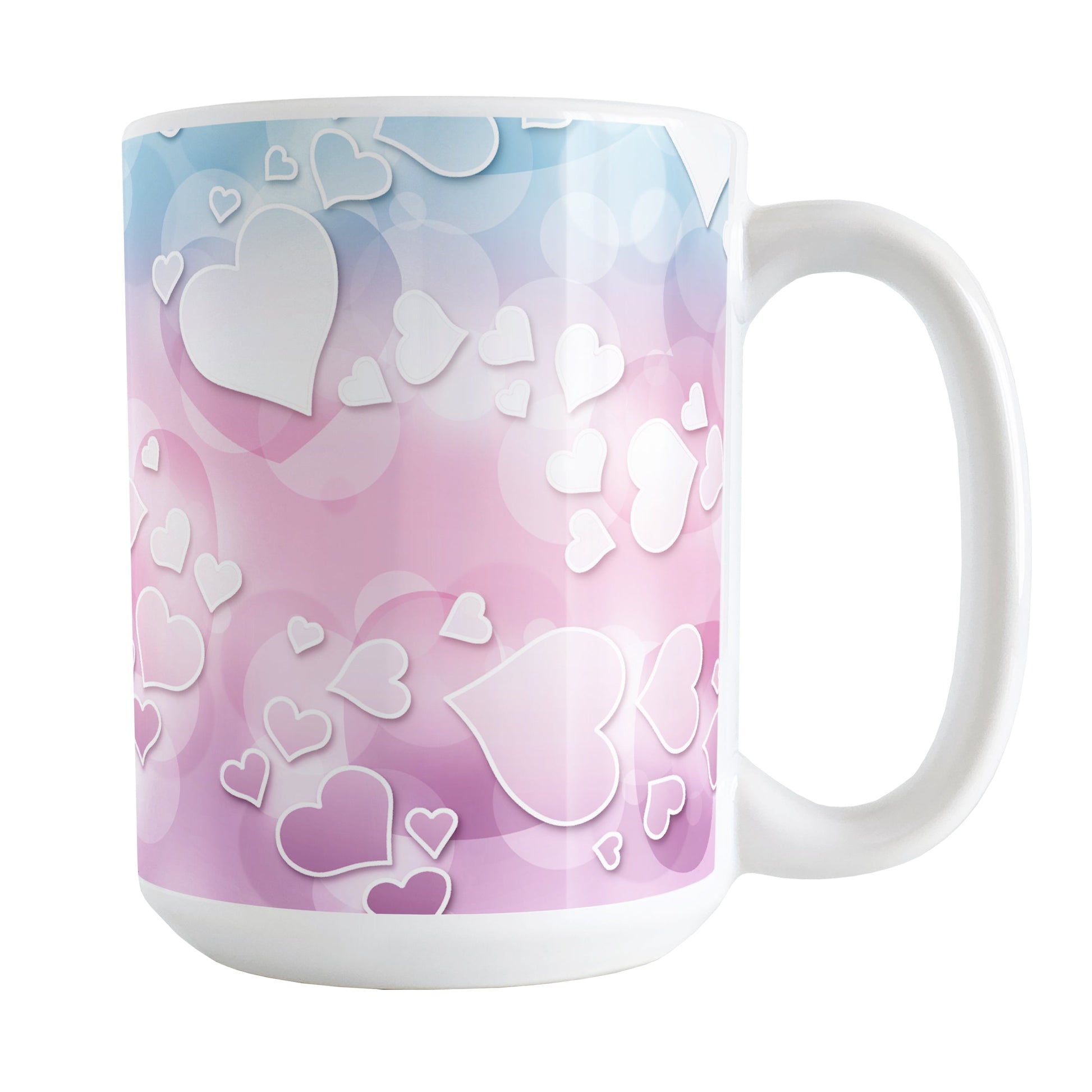 Whimsical Hearts Pattern Mug (15oz) at Amy's Coffee Mugs