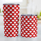 White Hearts Pattern Red Tumbler Cup (20oz and 10oz, stainless steel insulated) at Amy's Coffee Mugs