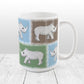 White Rhino Savanna Block Pattern Mug (15oz) at Amy's Coffee Mugs