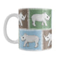 White Rhino Savanna Block Pattern Mug (11oz) at Amy's Coffee Mugs