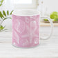 White Seashell Pattern Pink Beach Mug (11oz) at Amy's Coffee Mugs