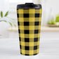 Yellow and Black Buffalo Plaid Travel Mug (15oz, stainless steel insulated) at Amy's Coffee Mugs