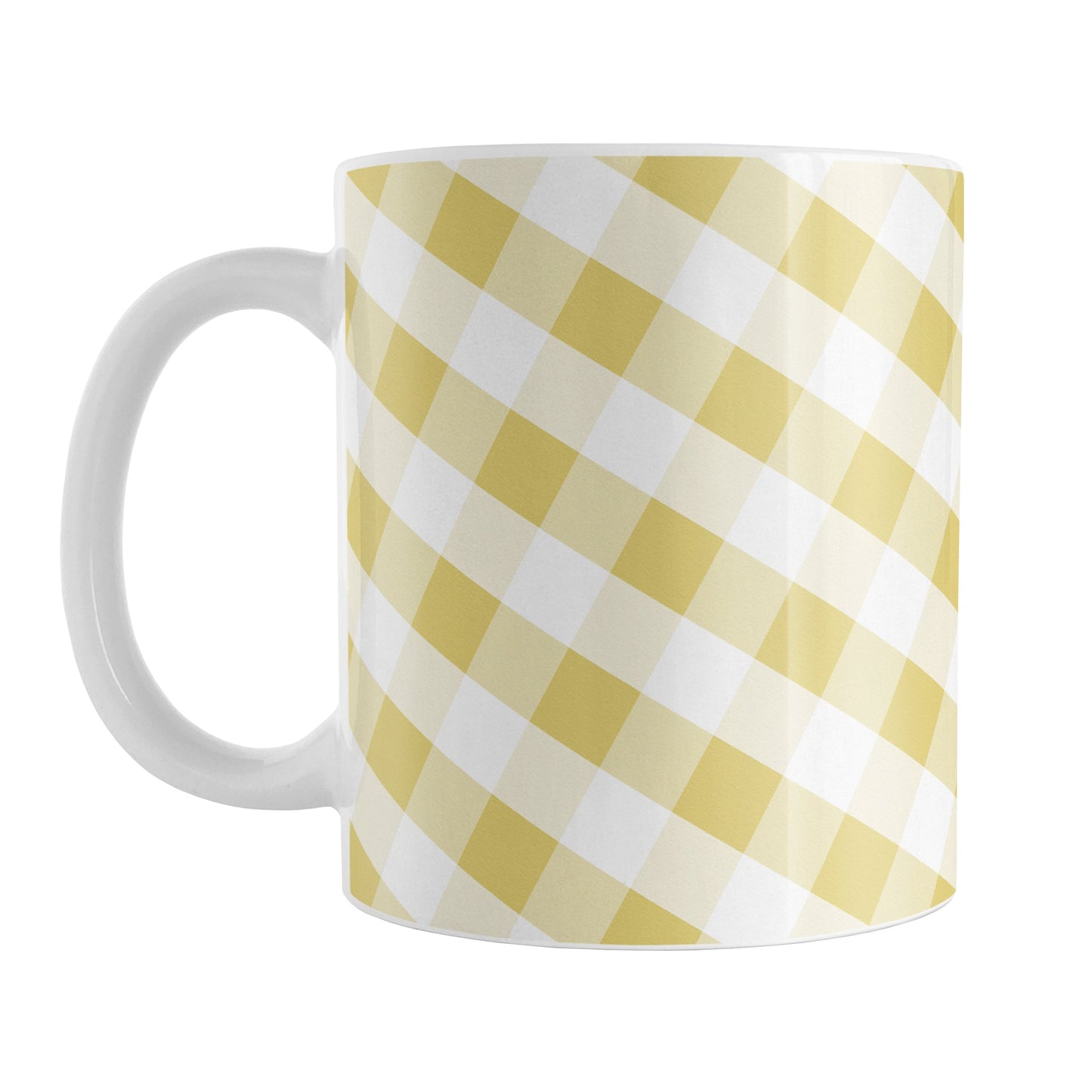 Yellow Gingham Mug (11oz) at Amy's Coffee Mugs