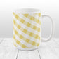 Yellow Gingham Mug at Amy's Coffee Mugs
