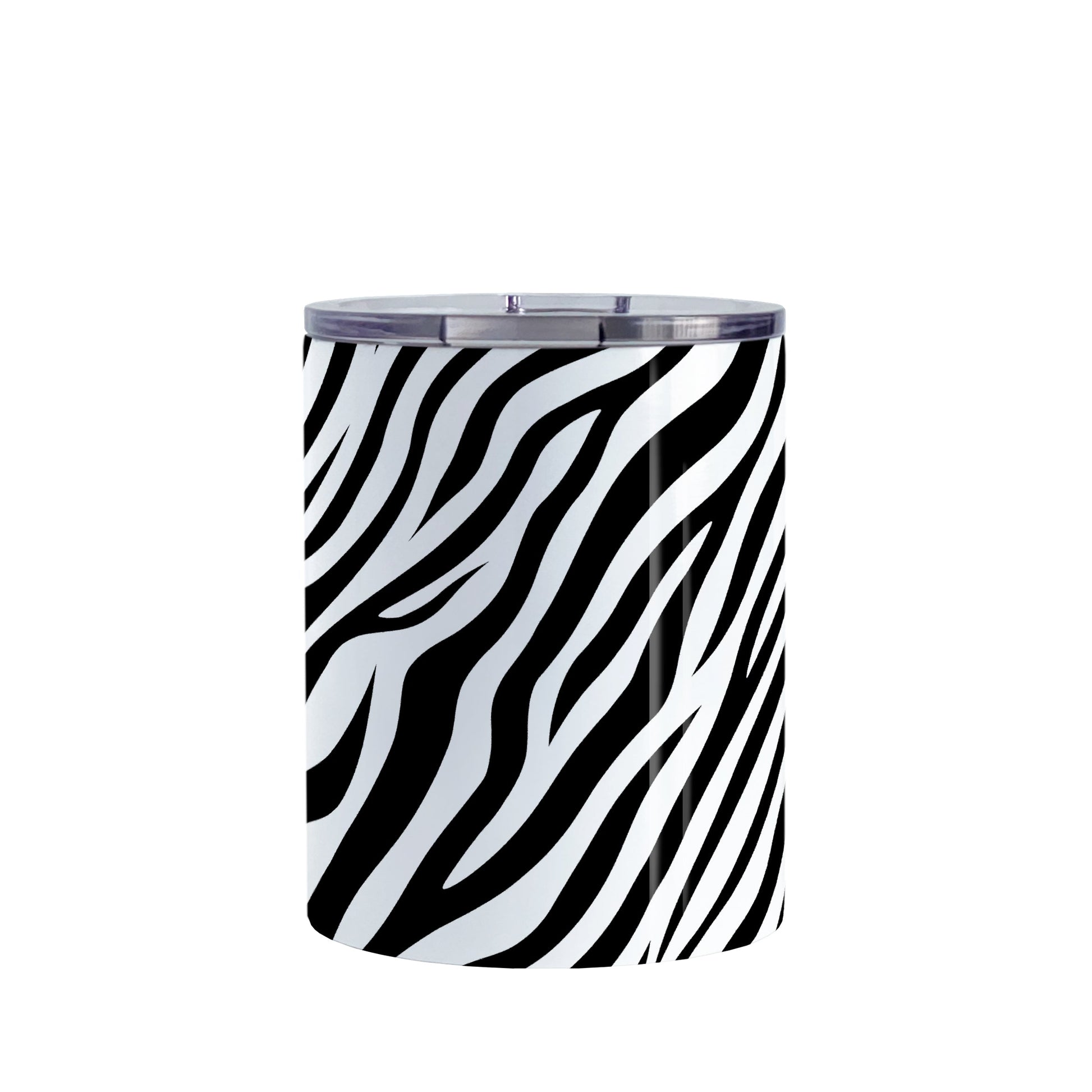 Zebra Print Pattern Tumbler Cup (10oz, stainless steel insulated) at Amy's Coffee Mugs